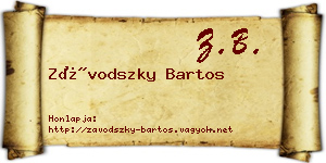 Závodszky Bartos névjegykártya